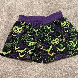 Baseball lifestyleGreen and Purple Kids Halloween Shorts